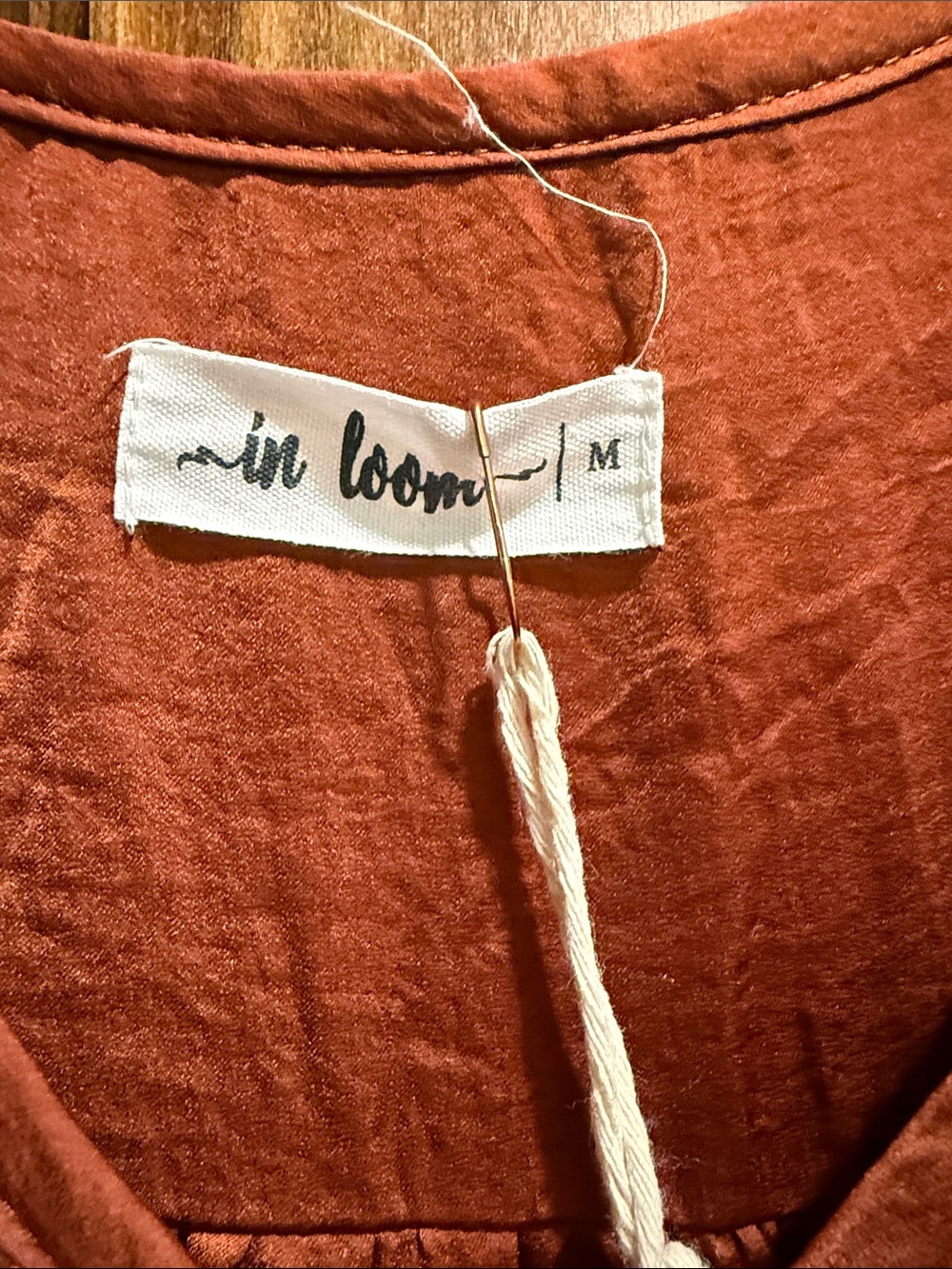 Women's Velvet Tiered Maxi Dress in Rust - Picture 2 of 9
